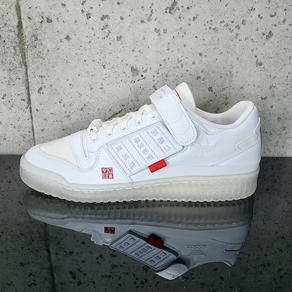 MSRP $155 Adidas Forum Low Chinese New Year 2021 Men's sz 9 White Red New - Picture 1 of 5
